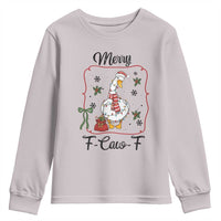 Merry F Caw F Duck Sarcastic Joke Gift Youth Sweatshirt Funny Christmas Gift - Wonder Print Shop
