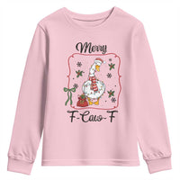 Merry F Caw F Duck Sarcastic Joke Gift Youth Sweatshirt Funny Christmas Gift - Wonder Print Shop