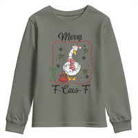 Merry F Caw F Duck Sarcastic Joke Gift Youth Sweatshirt Funny Christmas Gift - Wonder Print Shop