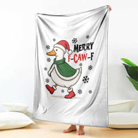 Merry F Caw F Duck Lover Throw Blanket Funny Christmas Gift - Wonder Print Shop