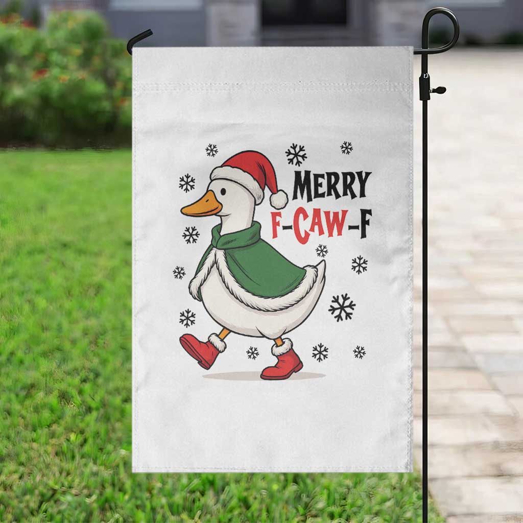 Merry F Caw F Duck Lover Garden Flag Funny Christmas Gift - Wonder Print Shop