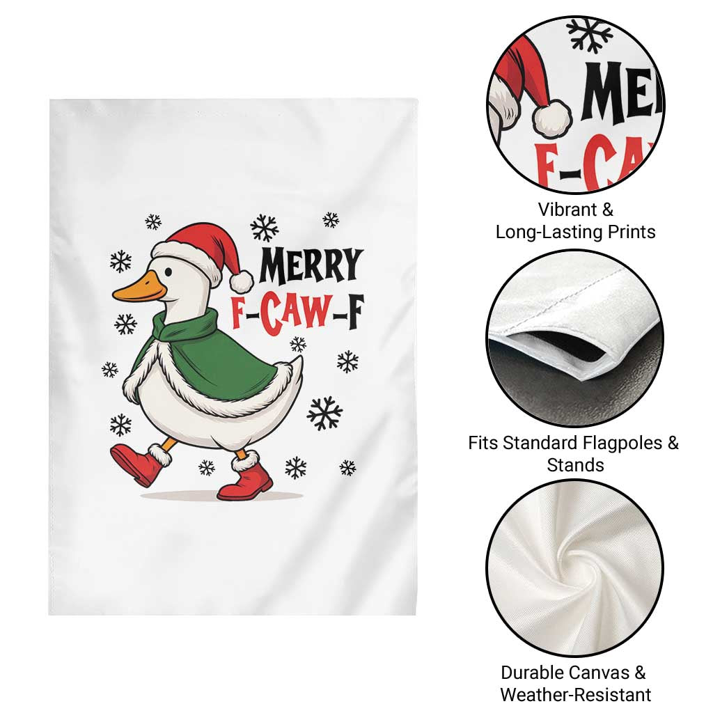 Merry F Caw F Duck Lover Garden Flag Funny Christmas Gift - Wonder Print Shop