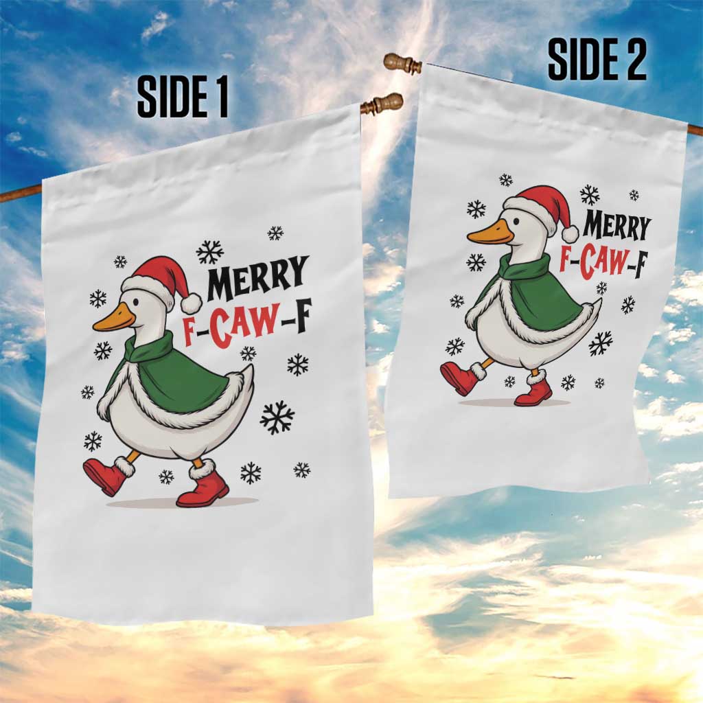 Merry F Caw F Duck Lover Garden Flag Funny Christmas Gift - Wonder Print Shop