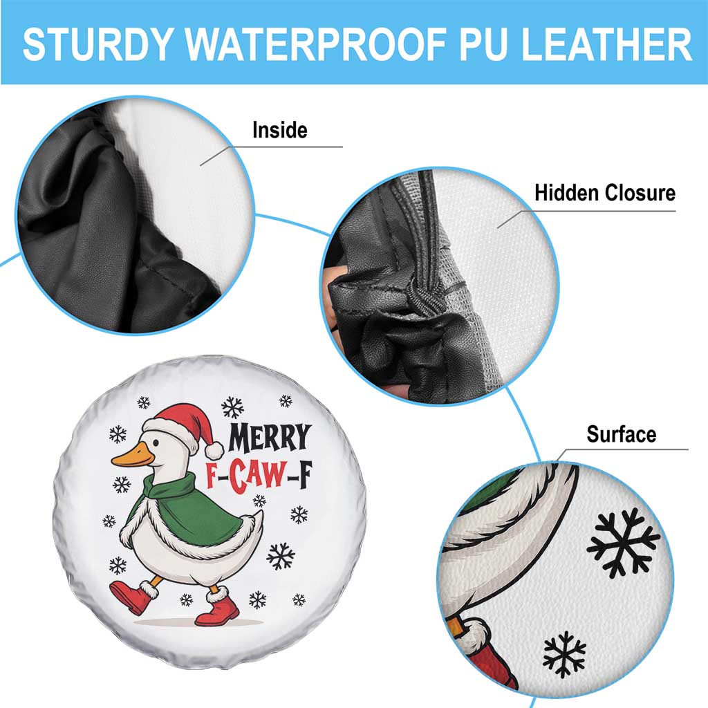 Merry F Caw F Duck Lover Spare Tire Cover Funny Christmas Gift - Wonder Print Shop