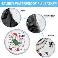 Merry F Caw F Duck Lover Spare Tire Cover Funny Christmas Gift - Wonder Print Shop