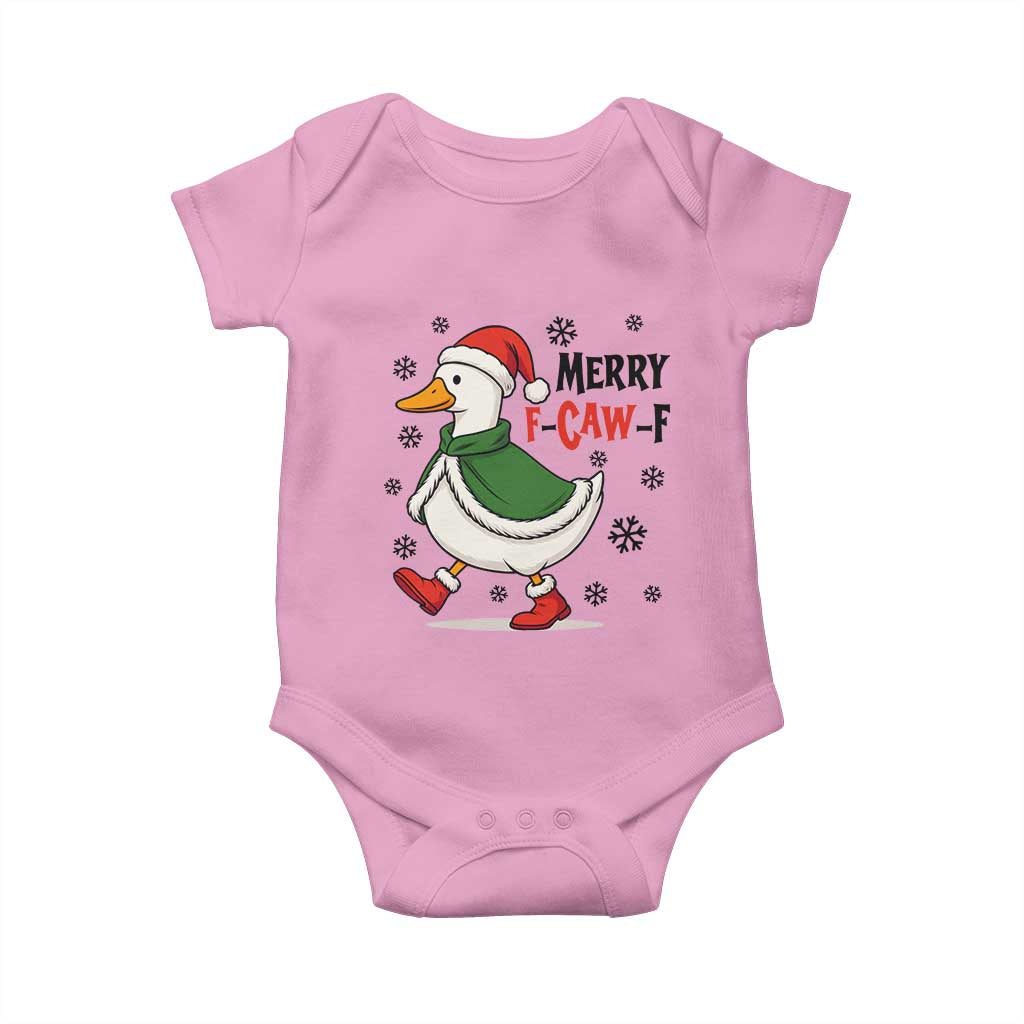 Merry F Caw F Duck Lover Baby Onesie Funny Christmas Gift - Wonder Print Shop