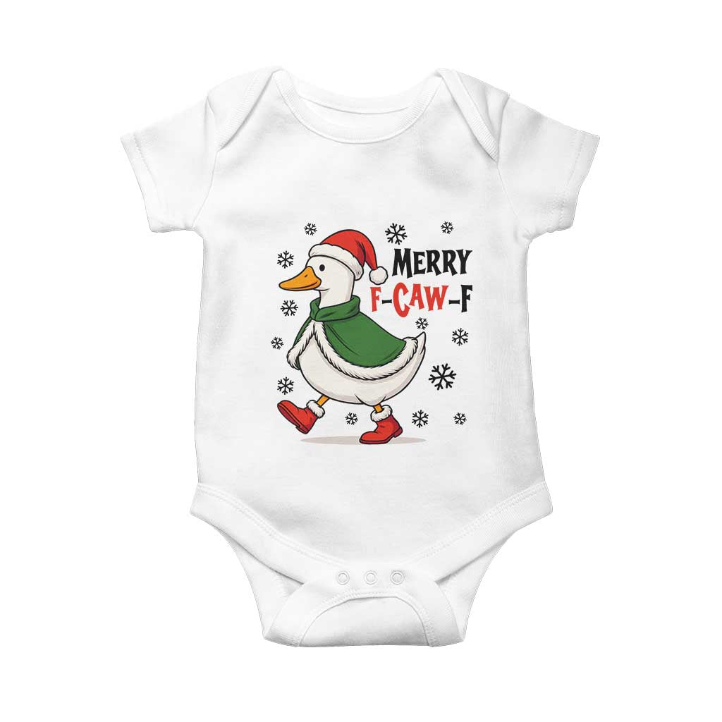 Merry F Caw F Duck Lover Baby Onesie Funny Christmas Gift - Wonder Print Shop