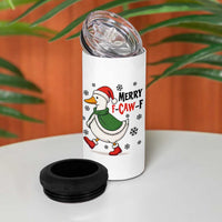 Merry F Caw F Duck Lover 4 in 1 Can Cooler Tumbler Funny Christmas Gift - Wonder Print Shop