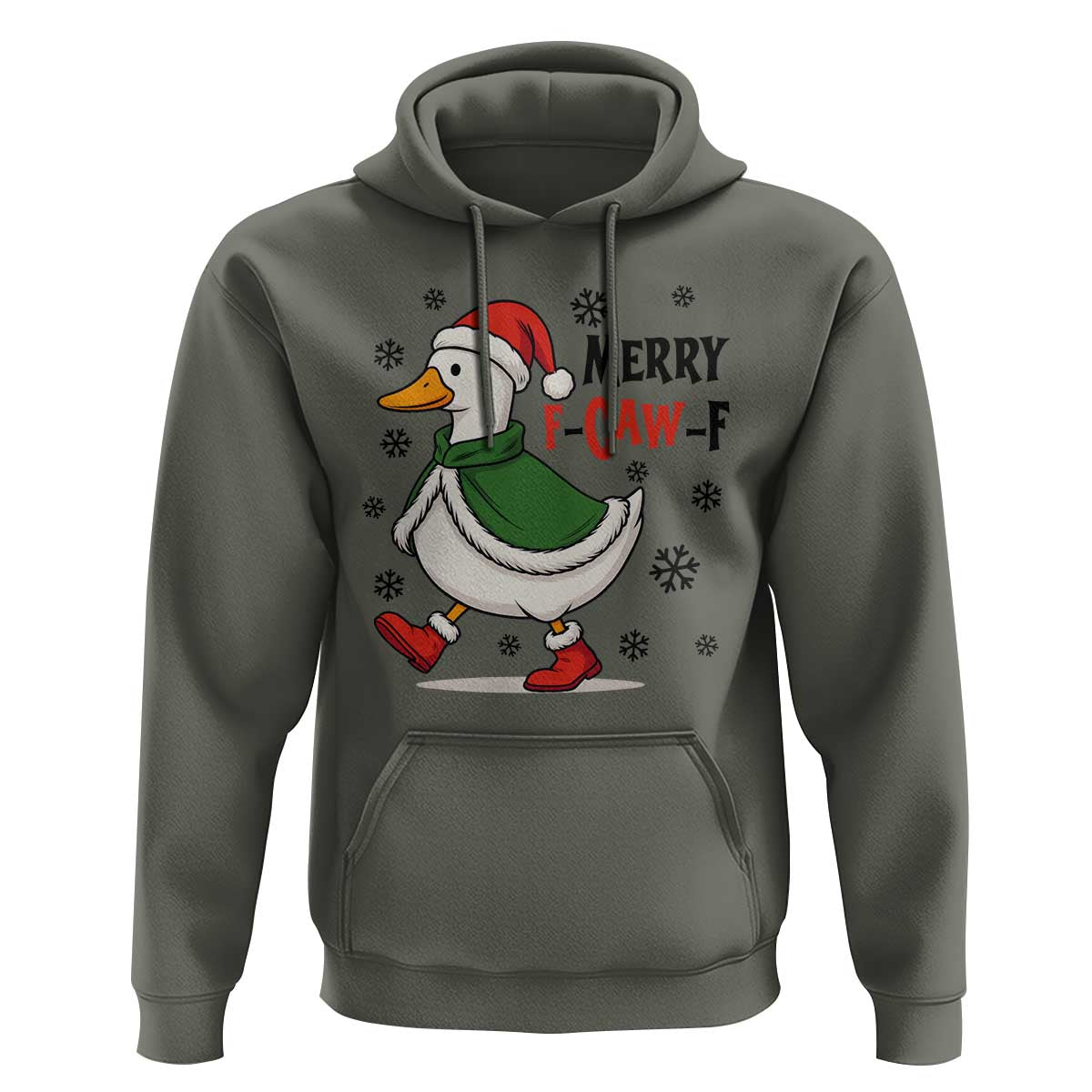 Merry F Caw F Duck Lover Hoodie Funny Christmas Gift - Wonder Print Shop