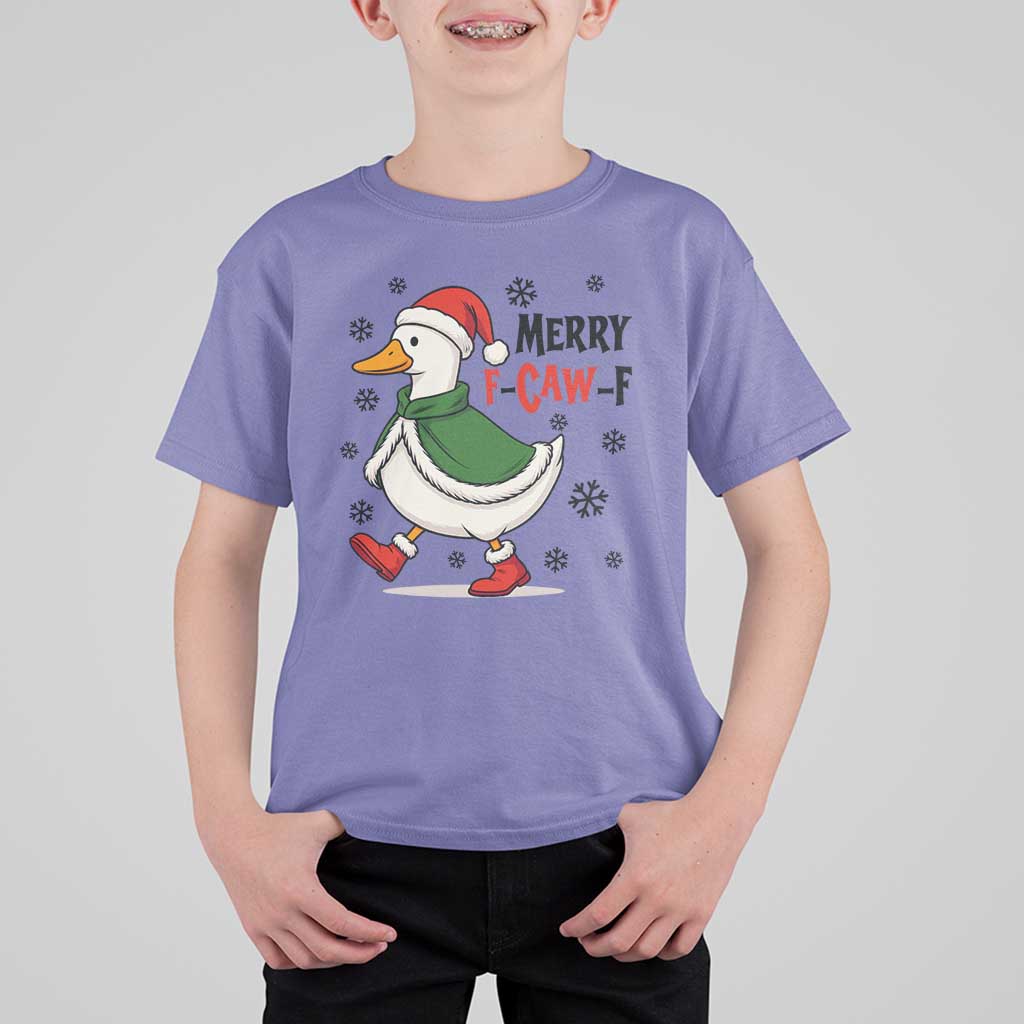 Merry F Caw F Duck Lover T Shirt For Kid Funny Christmas Gift - Wonder Print Shop