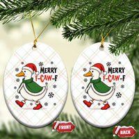 Merry F Caw F Duck Lover Ceramic Ornament Funny Xmas Gift - Wonder Print Shop