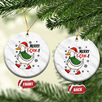 Merry F Caw F Duck Lover Ceramic Ornament Funny Xmas Gift - Wonder Print Shop