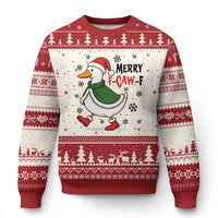 Merry F Caw F Duck Lover Ugly Christmas Sweater Funny Xmas Gift - Wonder Print Shop
