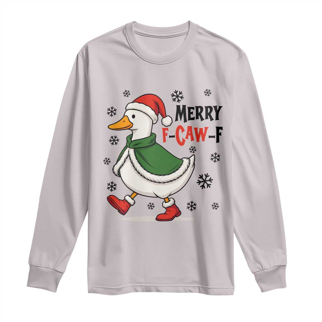 Merry F Caw F Duck Lover Long Sleeve Shirt Funny Christmas Gift - Wonder Print Shop