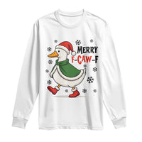 Merry F Caw F Duck Lover Long Sleeve Shirt Funny Christmas Gift - Wonder Print Shop