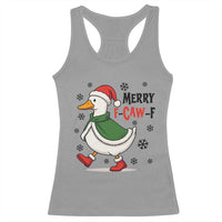 Merry F Caw F Duck Lover Racerback Tank Top Funny Christmas Gift - Wonder Print Shop