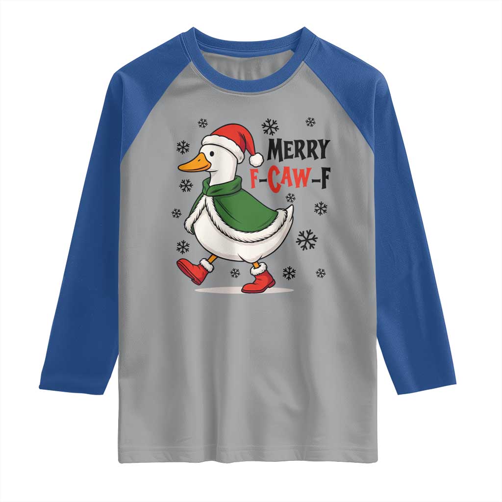Merry F Caw F Duck Lover Raglan Shirt Funny Christmas Gift - Wonder Print Shop