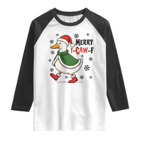 Merry F Caw F Duck Lover Raglan Shirt Funny Christmas Gift - Wonder Print Shop