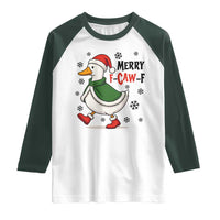 Merry F Caw F Duck Lover Raglan Shirt Funny Christmas Gift - Wonder Print Shop