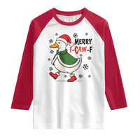 Merry F Caw F Duck Lover Raglan Shirt Funny Christmas Gift - Wonder Print Shop