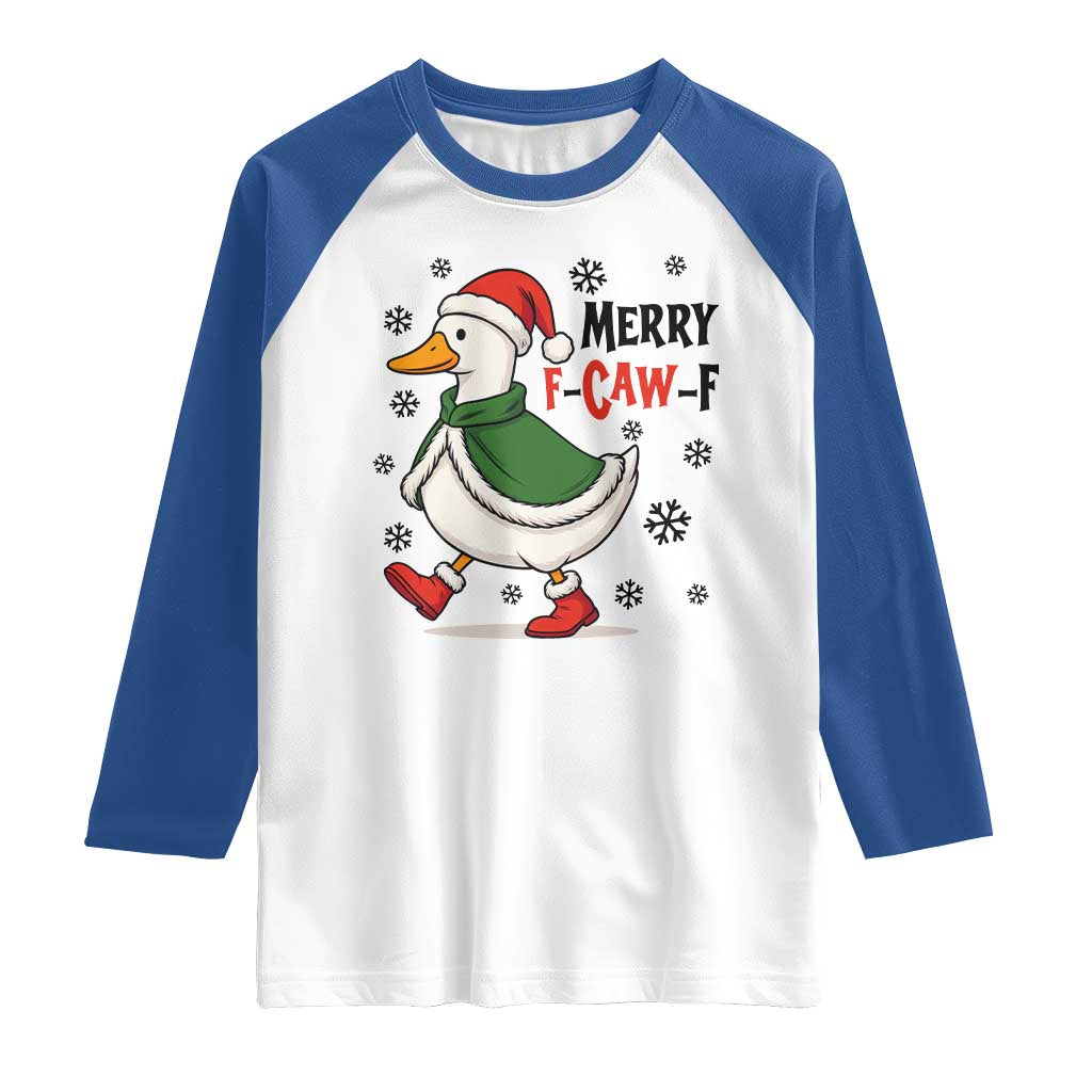 Merry F Caw F Duck Lover Raglan Shirt Funny Christmas Gift - Wonder Print Shop