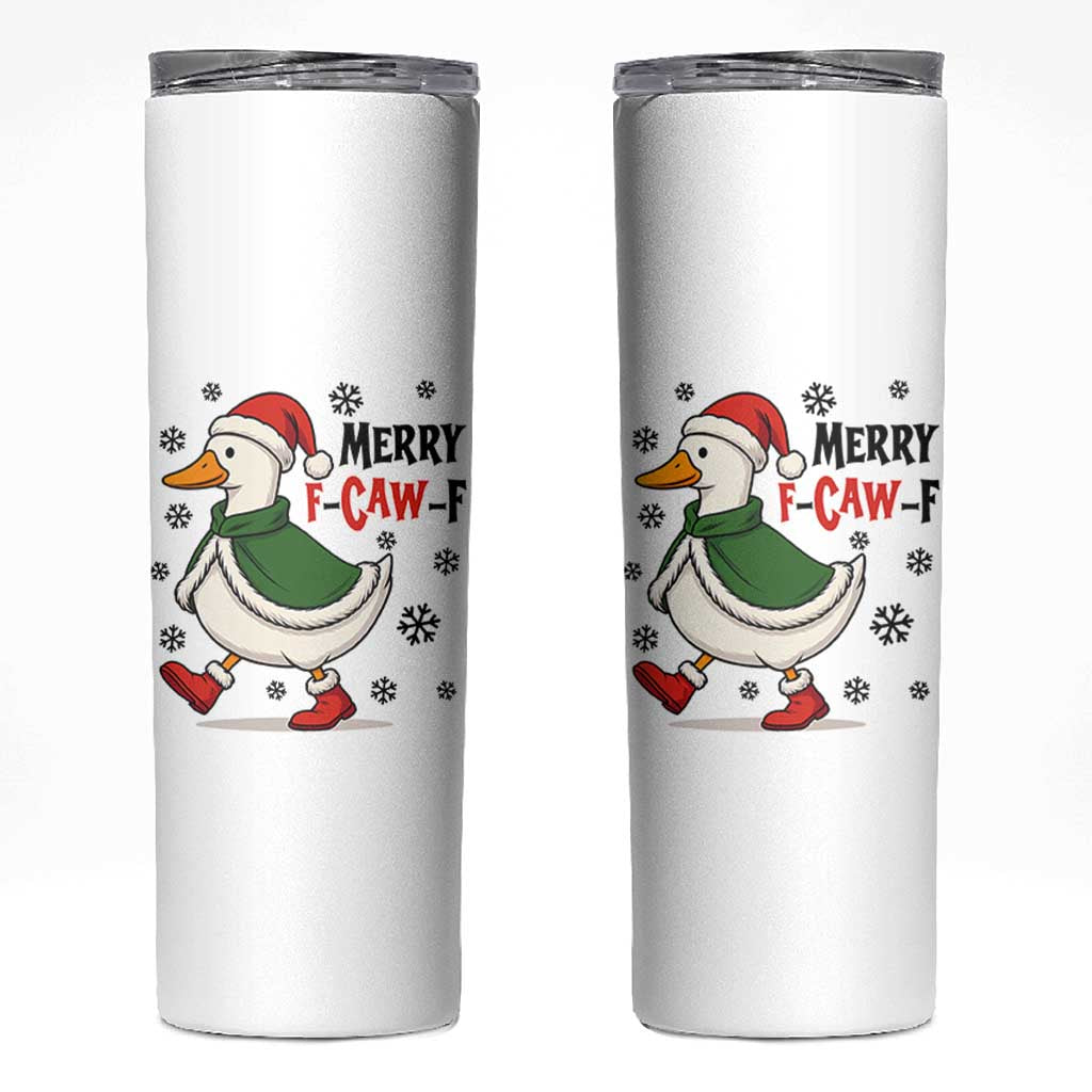 Merry F Caw F Duck Lover Skinny Tumbler Funny Christmas Gift - Wonder Print Shop