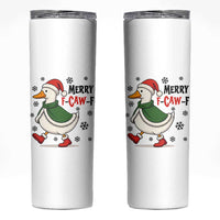 Merry F Caw F Duck Lover Skinny Tumbler Funny Christmas Gift - Wonder Print Shop