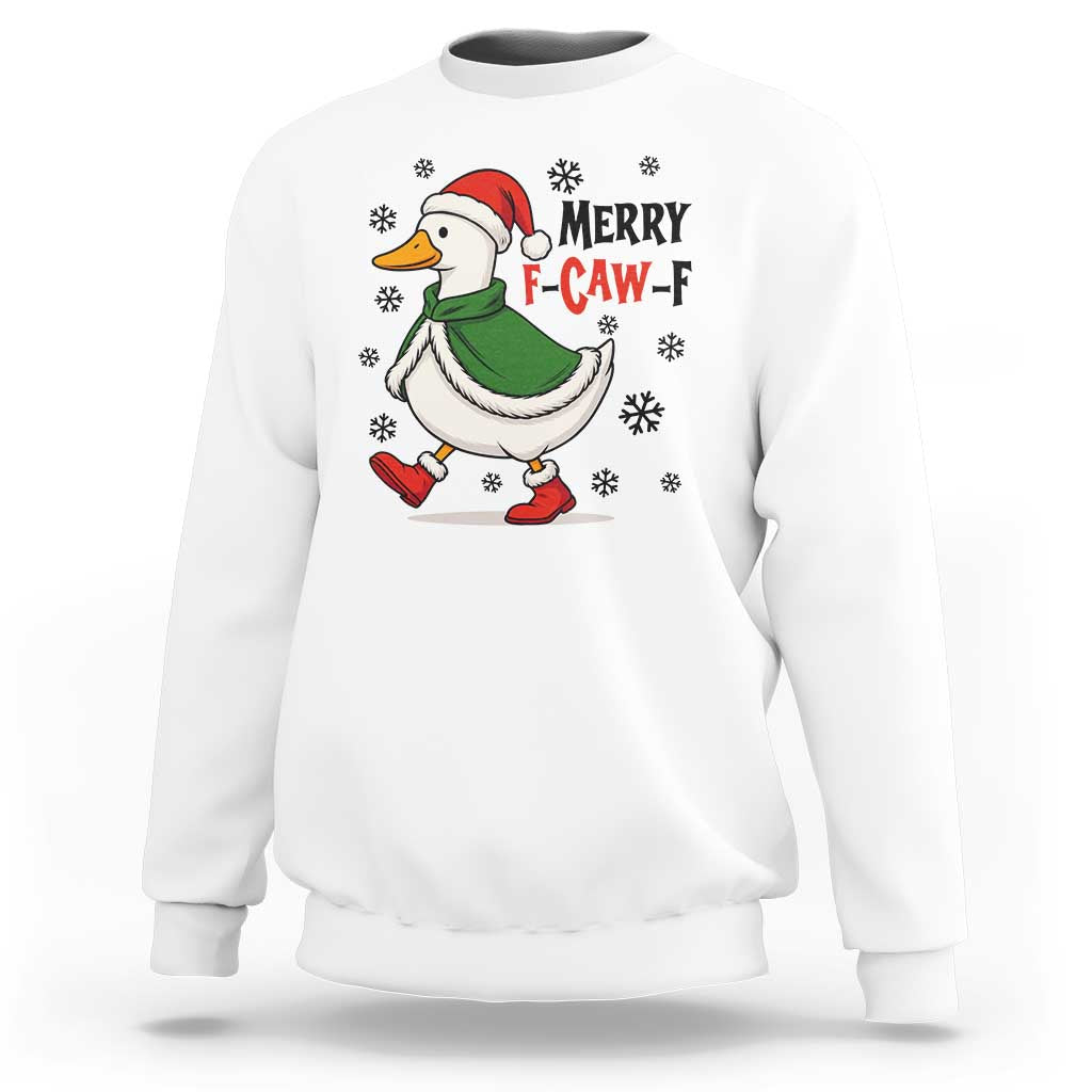 Merry F Caw F Duck Lover Sweatshirt Funny Christmas Gift - Wonder Print Shop