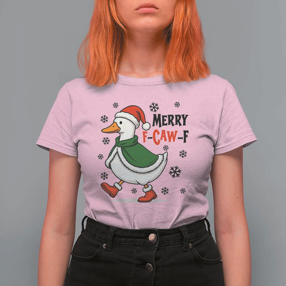 Merry F Caw F Duck Lover T Shirt For Women Funny Christmas Gift - Wonder Print Shop