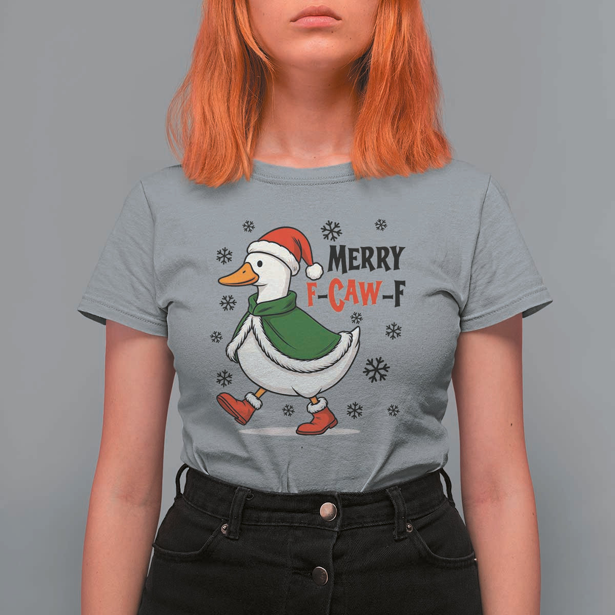 Merry F Caw F Duck Lover T Shirt For Women Funny Christmas Gift - Wonder Print Shop