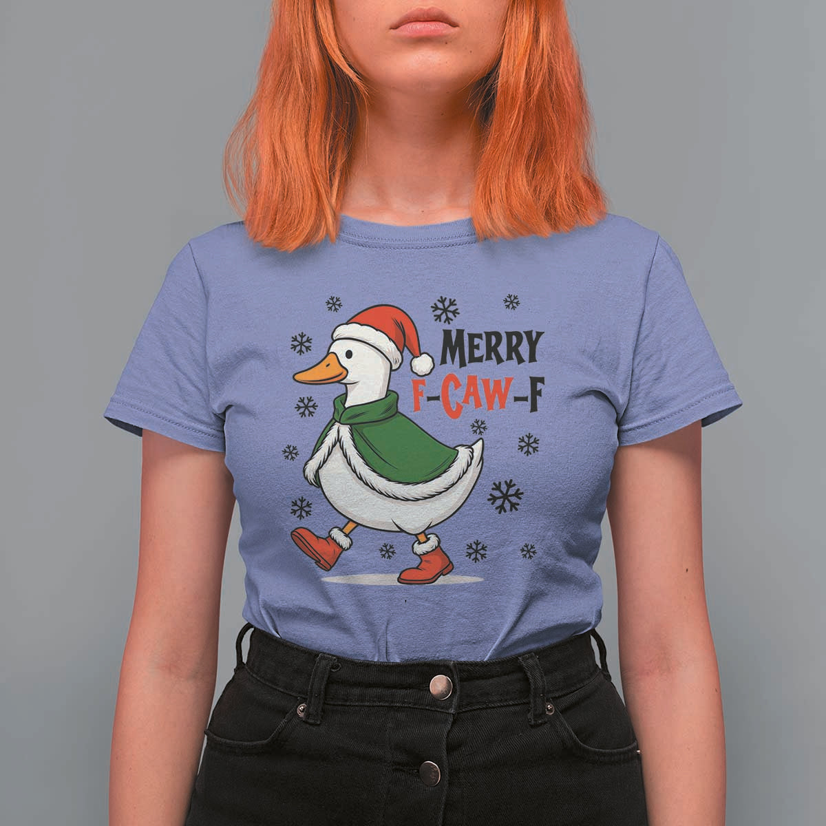 Merry F Caw F Duck Lover T Shirt For Women Funny Christmas Gift - Wonder Print Shop