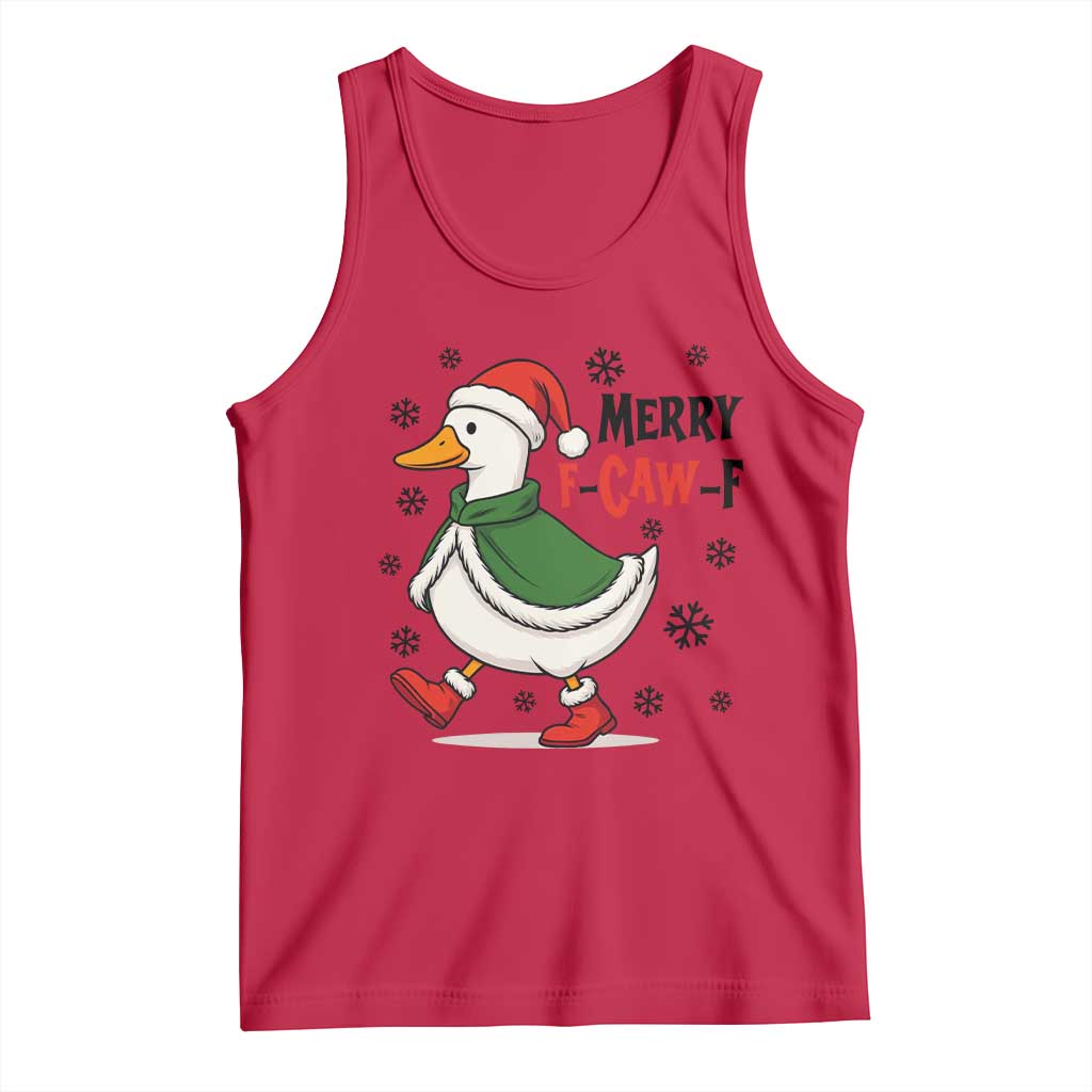Merry F Caw F Duck Lover Tank Top Funny Christmas Gift - Wonder Print Shop