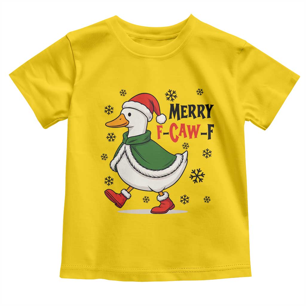 Merry F Caw F Duck Lover Toddler T Shirt Funny Christmas Gift - Wonder Print Shop
