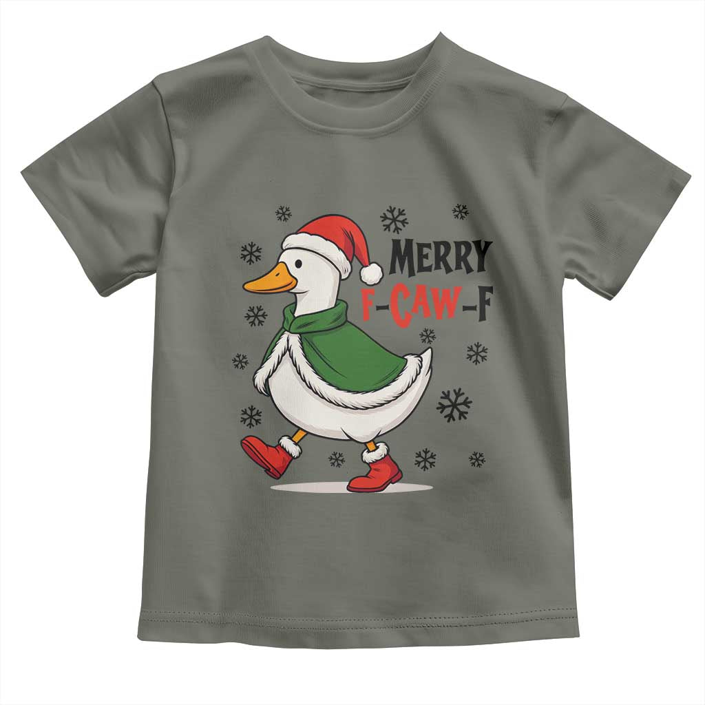 Merry F Caw F Duck Lover Toddler T Shirt Funny Christmas Gift - Wonder Print Shop