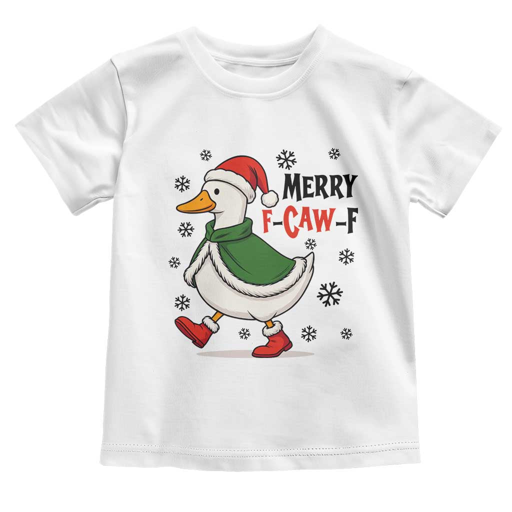 Merry F Caw F Duck Lover Toddler T Shirt Funny Christmas Gift - Wonder Print Shop