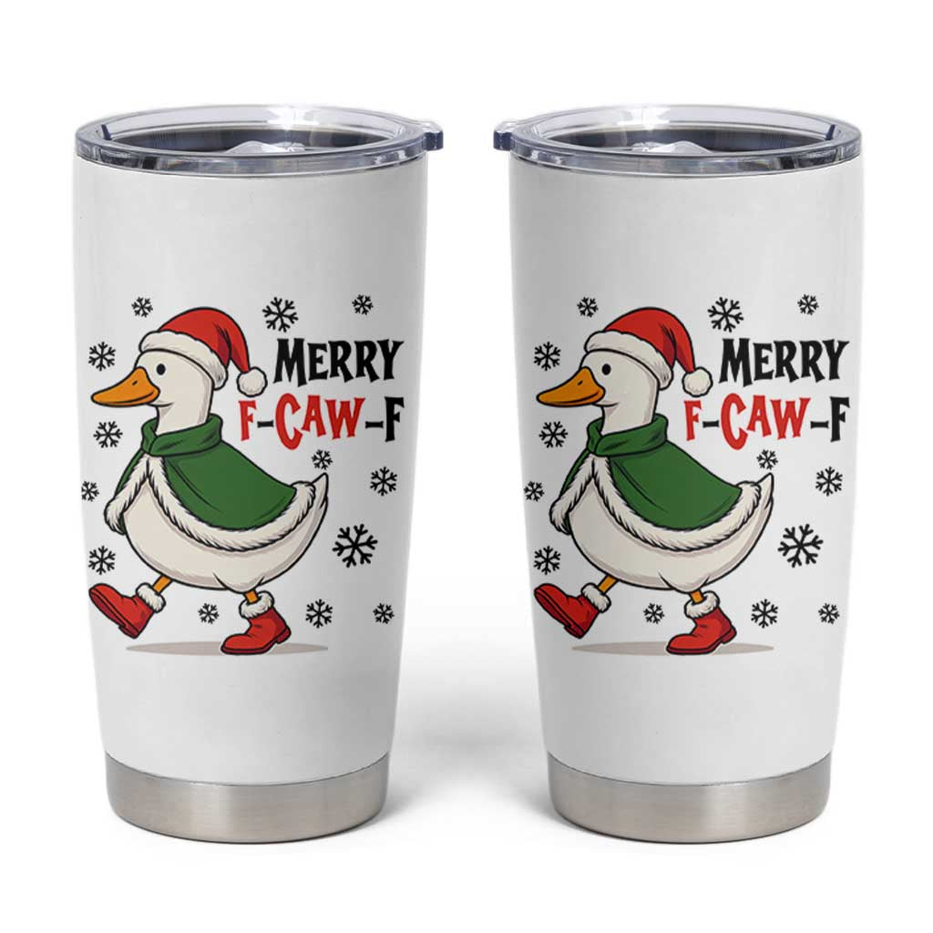 Merry F Caw F Duck Lover Tumbler Cup Funny Christmas Gift - Wonder Print Shop