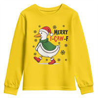 Merry F Caw F Duck Lover Youth Sweatshirt Funny Christmas Gift - Wonder Print Shop