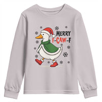Merry F Caw F Duck Lover Youth Sweatshirt Funny Christmas Gift - Wonder Print Shop