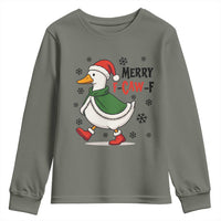 Merry F Caw F Duck Lover Youth Sweatshirt Funny Christmas Gift - Wonder Print Shop