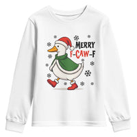 Merry F Caw F Duck Lover Youth Sweatshirt Funny Christmas Gift - Wonder Print Shop