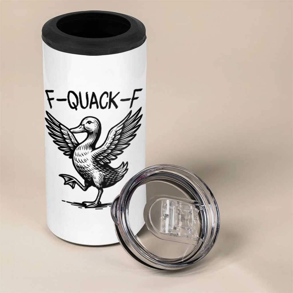 Funny F Quack F Duck Lover Sarcastic Joke Gift 4 in 1 Can Cooler Tumbler - Wonder Print Shop