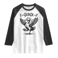 Funny F Quack F Duck Lover Sarcastic Joke Gift Raglan Shirt - Wonder Print Shop