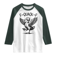 Funny F Quack F Duck Lover Sarcastic Joke Gift Raglan Shirt - Wonder Print Shop