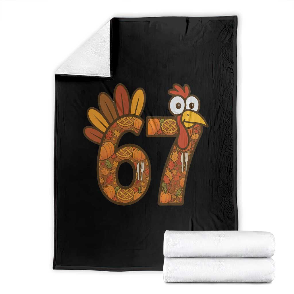 Six And Seven Meme Turkey Throw Blanket Funny Thanksgiving Gift - Wonder Print Shop