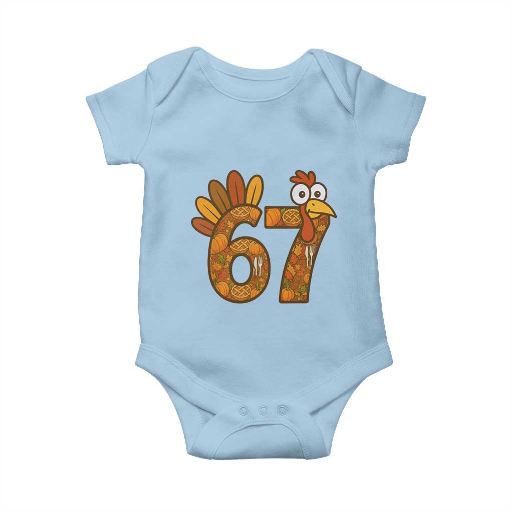 Six And Seven Meme Turkey Baby Onesie Funny Thanksgiving Gift - Wonder Print Shop