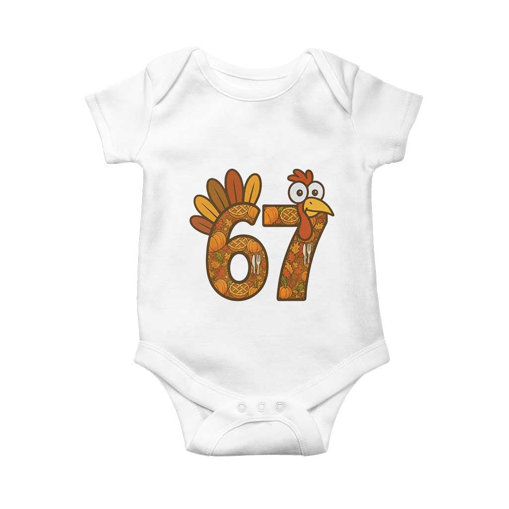 Six And Seven Meme Turkey Baby Onesie Funny Thanksgiving Gift - Wonder Print Shop
