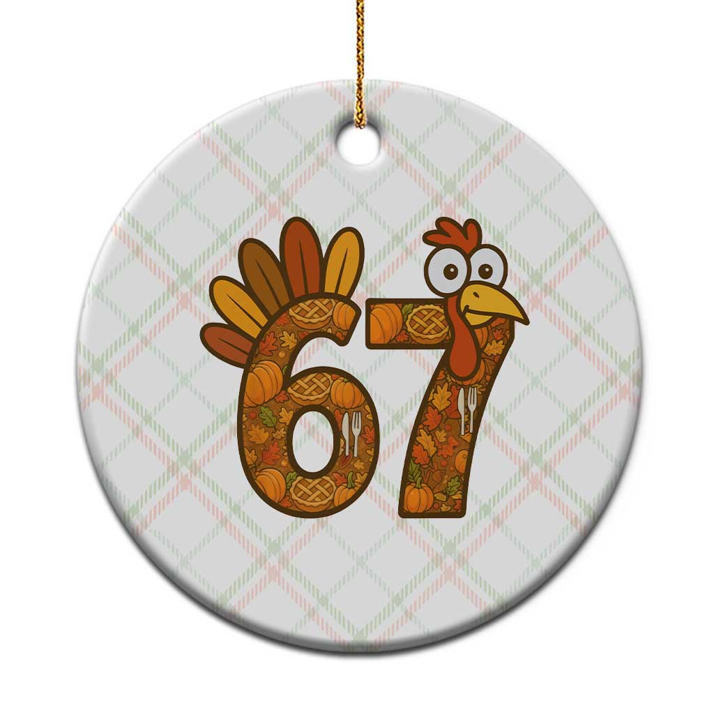 Six And Seven Meme Turkey Ceramic Ornament Funny Thanksgiving Gift - Wonder Print Shop