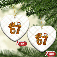 Six And Seven Meme Turkey Ceramic Ornament Funny Thanksgiving Gift - Wonder Print Shop