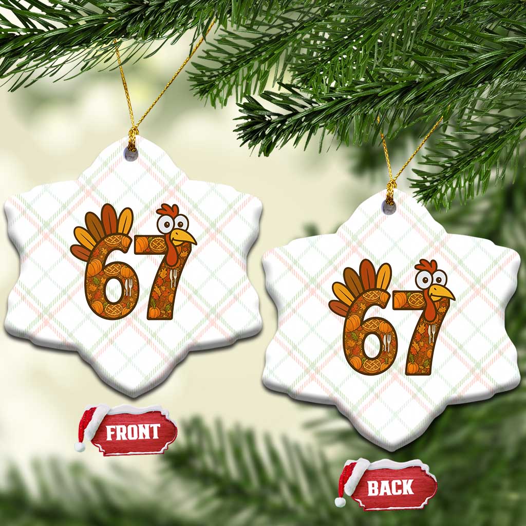 Six And Seven Meme Turkey Ceramic Ornament Funny Thanksgiving Gift - Wonder Print Shop