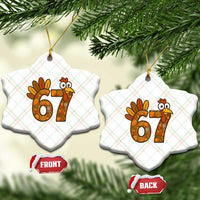 Six And Seven Meme Turkey Ceramic Ornament Funny Thanksgiving Gift - Wonder Print Shop